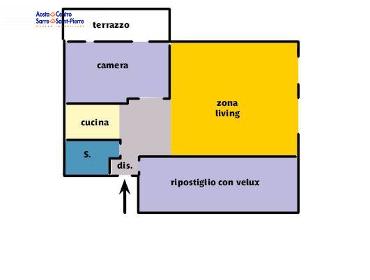 Appartamento trilocale in affitto a Aosta - Appartamento trilocale in affitto a Aosta