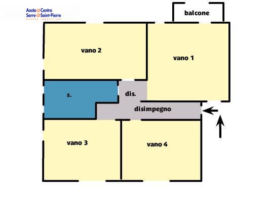Appartamento quadrilocale in vendita a Aosta - Appartamento quadrilocale in vendita a Aosta