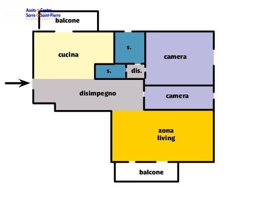 Appartamento trilocale in vendita a Aosta - Appartamento trilocale in vendita a Aosta