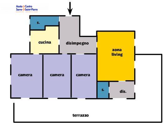 Appartamento quadrilocale in vendita a Aosta - Appartamento quadrilocale in vendita a Aosta
