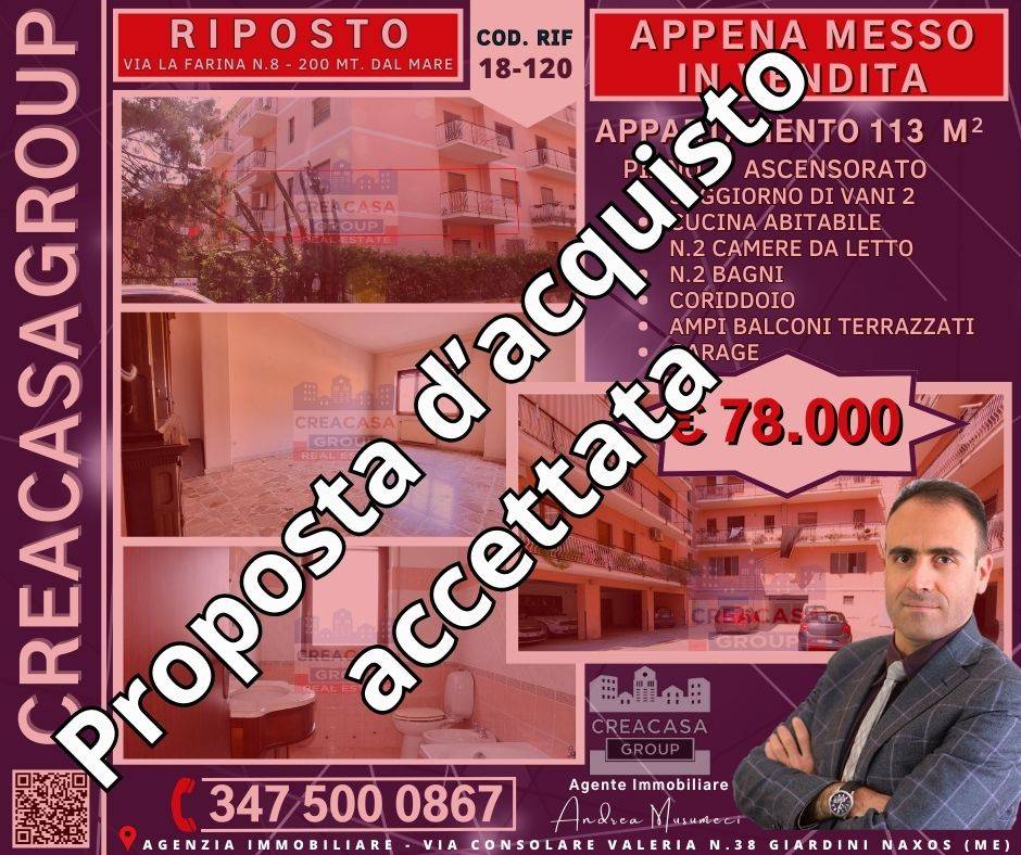 Appartamento plurilocale in vendita a Riposto - Appartamento plurilocale in vendita a Riposto