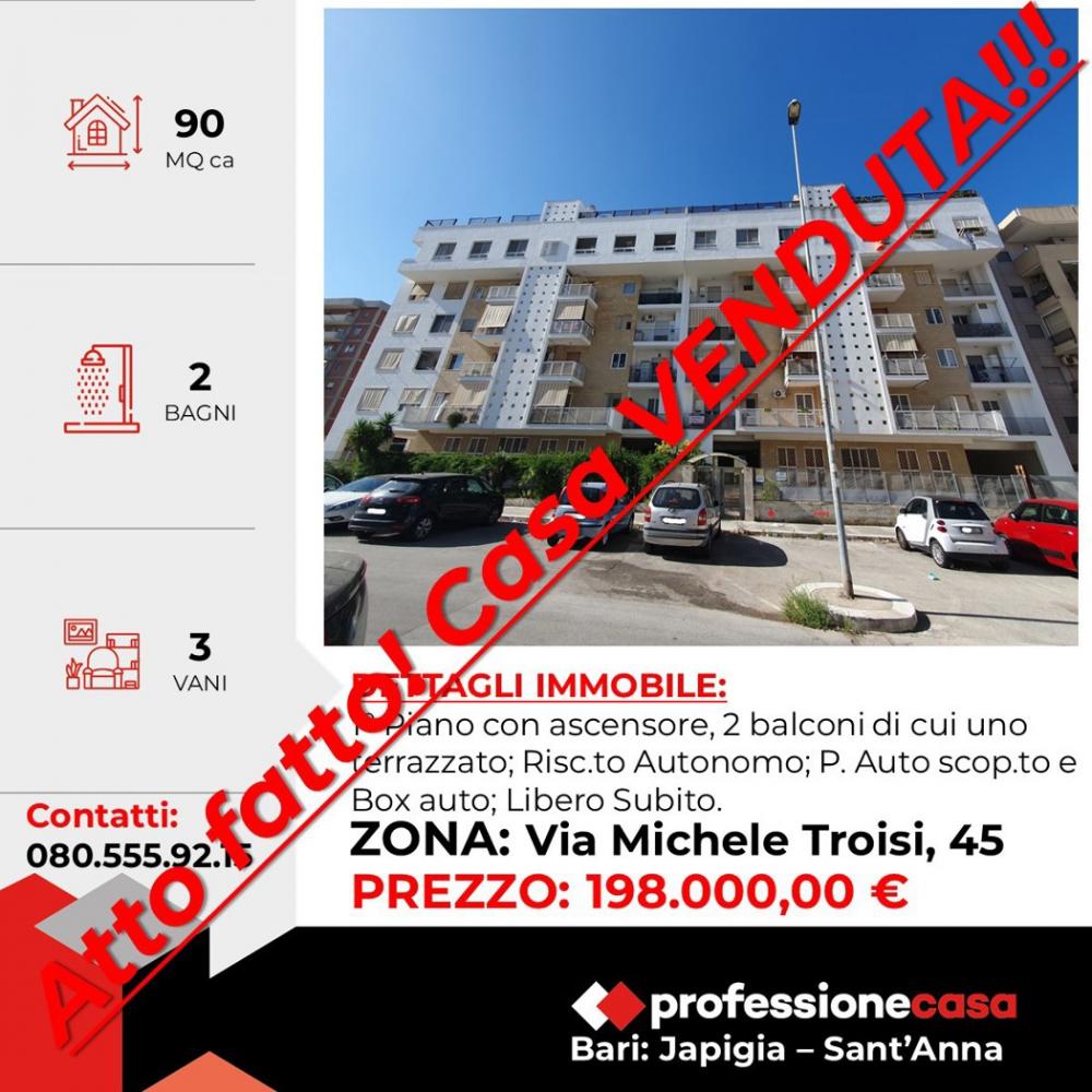 Appartamento trilocale in vendita a bari - Appartamento trilocale in vendita a bari