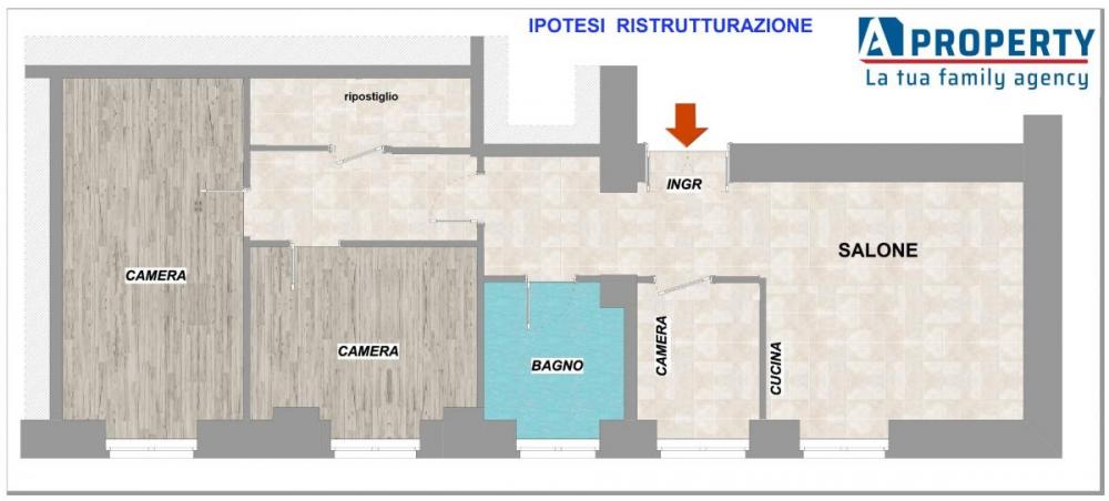 SALONE - Appartamento trilocale in vendita a Esquilino - San Lorenzo