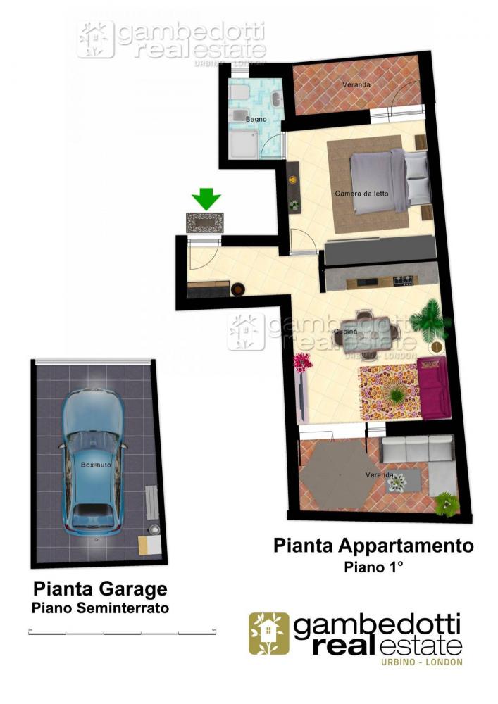 Appartamento bilocale in vendita a Urbino - Appartamento bilocale in vendita a Urbino