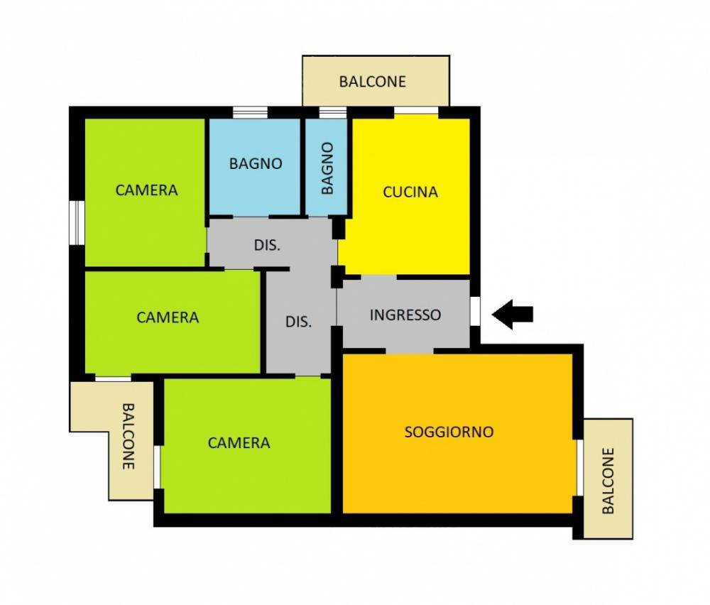 CONDOMINIO - Appartamento quadrilocale in vendita a Sant'antonio