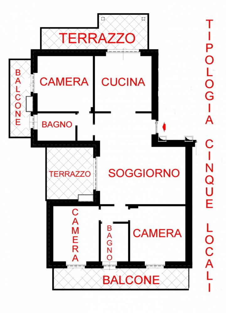 PROSPETTO OVEST - Appartamento plurilocale in vendita a chivasso