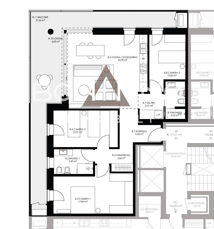 Appartamento quadrilocale in vendita a Castelfranco Veneto - Appartamento quadrilocale in vendita a Castelfranco Veneto